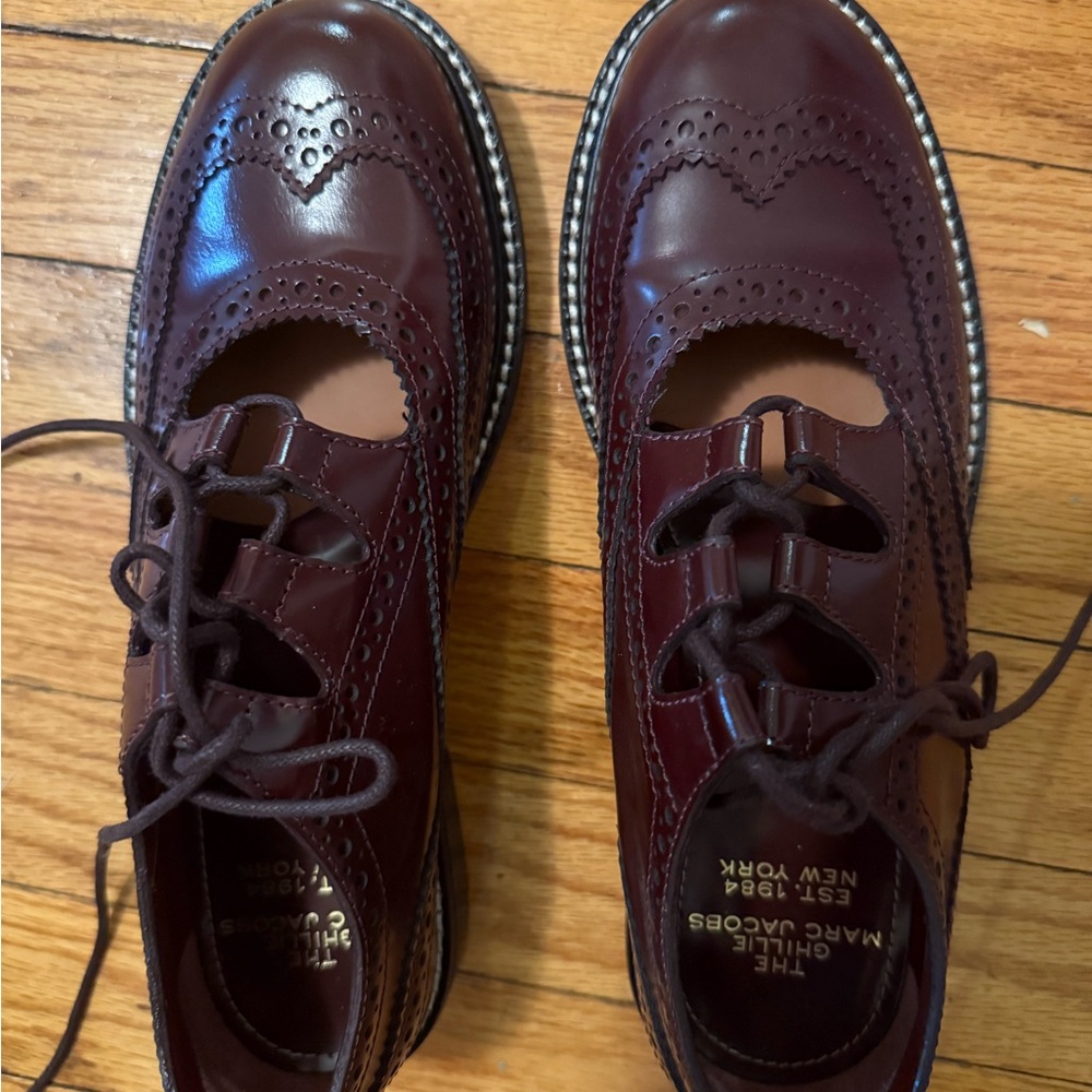 Marc Jacobs Deep Burgundy Lace-Up Brogues